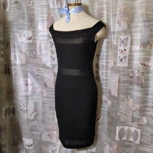 Rue 21 Mesh Panel Off Shoulder Little Black Body Con Dress Size Medium
